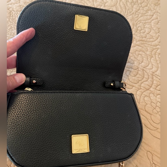 Tory Burch Limited Edition Top Handle Mini Bag Black Gold Crossbody - Picture 8 of 15
